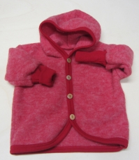 Cosilana Baby-Jacke mit Kapuze, 100% Bio-Wollfleece (kbT), rot melange